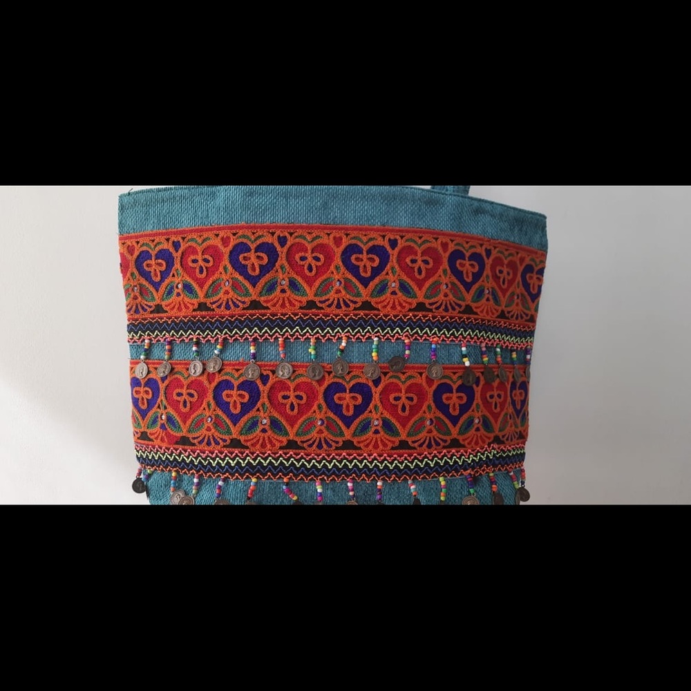 Newhandmade embroidery/beads tote shoulder handbag